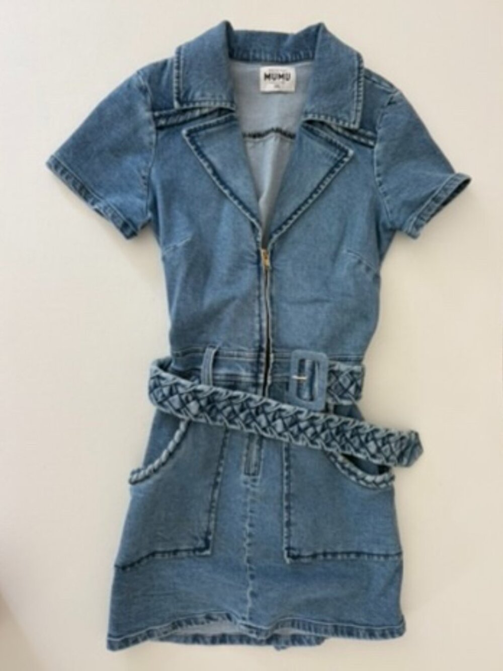 Show Me Your Mumu Outlaw Denim Belted Romper XS